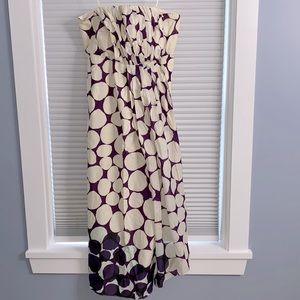Grecian Strapless Bold Pattern Dress